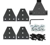 Iverntech 4pcs T-shaped corner bracket connector plate with 20pcs M8 T nuts+ 20pcs M8 screws+1pcs wrench for standard 8mm slot 4040 aluminum extrusion profile