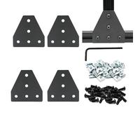 Iverntech 4Set 3030 Aluminum Extrusion Corner Bracket Connector T Shape Outside Joint Board Plate for 8mm V Slot with 20Pcs M6 T-Nuts+20Pcs M6 Screws +1Pcs Wrench (Black)