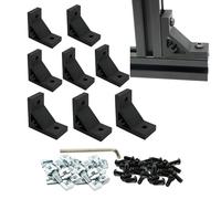 Iverntech 8pcs Black 50x50x26mm Corner Bracket for 3030 Aluminum Extrusion Profile 2 Hole Inside Brackets Connector with 16Pcs M6 Screws + 16 Pcs T Nuts+1Pcs Wrench