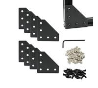 Iverntech 8Pcs Black L Shape Corner Bracket Outside Joint Board Plate with 40Pcs M5 T-Nuts+40Pcs M5 Screws +1Pcs Wrench for Standard 6mm Slot 2020 Series Aluminum Extrusion Profile