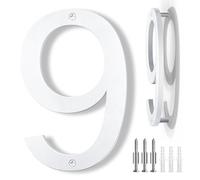IVERRA 8 Inch Large Floating House Numbers, White Modern House Number for Outside, Big Plastic Exterior Address Numbers for Door Wall Street (9)