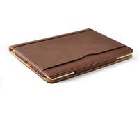 Iverson® iPad MINI tan leather wallet cover case compatible with free screen protector and cleaning cloth (Brown)