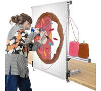 IVhomeshop 50 x 50 cm Aluminum Metal Rug Tufting Frame for Making - Primary Tufting Cloth Stand and Fabric Kit,Tufting Cloth Stand for Beginners