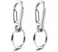 IVIA Dog Tag Clips / 2 Pack/Multiple Size 304 Stainless Steel Quick Clip with Rings/Easy Change Dog Cat ID Tag Holder for Small pet Collars and Harnesses.(2 Small Silver)