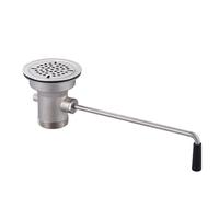 iVIGA Commercial Sink Drain: 3-1/2" Sink Opening Waste Drain Valve - Brass Commercial Kitchen Sink Drain with Twist Handle - Prevents Sink Clogged Overflow for Commercial Restaurant Multi-Basin Sink