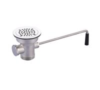 iVIGA Commercial Sink Drain: 3-1/2" Sink Opening Waste Drain Valve - Brass Kitchen Sink Drain With Twist Handle - Commercial Sink Stopper Prevents Sink Clogged Overflow For Restaurant Multi-Basin Sink