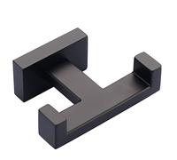 IVIGA Double Bathroom Towel Hook for Wall Mounted - Matte Black Modern Towel Holder - Heavy Duty Coat Robe Hooks for Wall - Stainless Steel Shower Towel Hanger