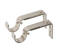 Ivilon Adjustable Brackets for Curtain Rods - for 1 or 1 1/8 Inch Rods. Set of 2 - Brushed Nickel