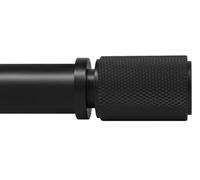 Ivilon Black Curtain Rods - Diamond Knurled Finial Design, 1 inch Diameter, Modern Window Treatment, 28 to 48 Inches.