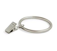 Ivilon Curtain Rings - Set of 14 Decorative Drapery Rings Curtain Clip Rings with Strong Clips 2" Diameter - Color Satin Nickel