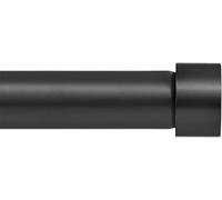 Ivilon Curtain Rod for Windows 72 to 144 Inch - 1 Inch Telescoping Drapery Rod, 3 Long Sections, End Cap Finials, Black