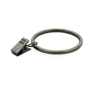 Ivilon Drapery Curtain Clips with Rings - Set of 14 Decorative Drapery Rings Curtain Clip Rings with Strong Clips 2" Diameter - Color Pewter