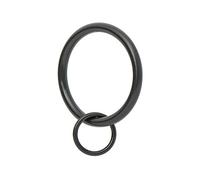 Ivilon Drapery Eyelet Curtain Rings - 1.7" Ring Loop for Hook Pins, Set of 14 - Black
