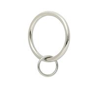 Ivilon Drapery Eyelet Curtain Rings - 1.7" Ring Loop for Hook Pins, Set of 14 - Brushed Nickel