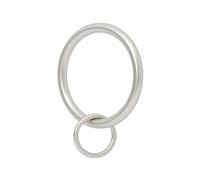 Ivilon Drapery Eyelet Curtain Rings - 1.7" Ring Loop for Hook Pins, Set of 14 - Satin Nickel
