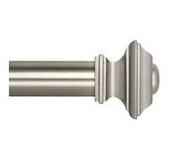 Ivilon Drapery Treatment Window Curtain Rod - Square Design 1 1/8 Rod. 28 to 48 Inch. Satin Nickel