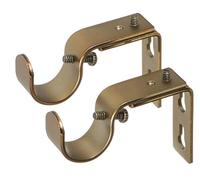 Ivilon Set of 2 short projection brackets for curtain rods - for rods of 2.2 cm or 2.5 cm - Warm gold