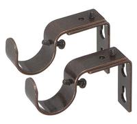 Ivilon Short Projection Brackets for Curtain Rods - for 1 or 1 1/8 Inch Rods. Set of 2 - Oil Rubbed Bronze