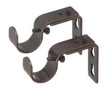 Ivilon Short Projection Brackets for Curtain Rods - for 7/8 or 1 Inch Rods. Set of 2 - Oil Rubbed Bronze