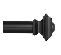 Ivilon Square Designed Style Window Side Curtain Rod, 1 1/8 Inch Diameter. 16 to 28 Inch - Black