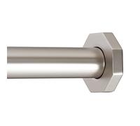 Ivilon Tension Curtain Rod - Hexagonal Spring Tension Rod for Windows or Shower, 54 to 90 Inch, Satin Nickel