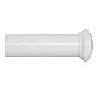 Ivilon Window Curtain Rod Decorative End Cap Design, 1 Inch Rod, 16 to 28 Inch (Side Curtain Rod) White