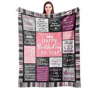 Ivivis Birthday Gifts for Women Girls Throw Blanket 60"X50", Happy Birthday Decorations for Women, Gifts for Women Birthday Unique, Womens Birthday Gift Ideas for Her Friend Mom Sister Grandma Wife