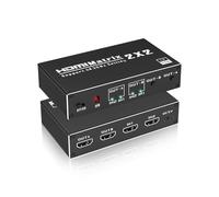 IVIVTOR HDMI Splitter 2 in 2 out - 4K HDMI 2.0 Matrix with IR Remote Control supports Dolby Digital Ultra 4K@60Hz 3D YUV 4:2:0 HDCP 1.4 - Mirroring only