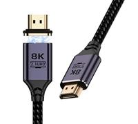 IVIVTOR Magnetic 8K HDMI Cable 2 m - HDMI 2.1 Cable Ultra High Speed 8K @ 60Hz 4K @ 120Hz 48Gbps eARC DTS:X 3D HDCP 2.2 & 2.3, Compatible with PS5/4/3 HDTV Blu-ray Player Monitor