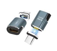 IVIVTOR USB C Magnetic Adapter - 2 Pack 240W Type C Magnet Connector 24 pin with 80Gbps & 8K Ultra-Fast Charging and High-Speed Data Transfer Suitable for Laptop Tablet Phone - Tin color