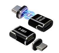 IVIVTOR USB C Magnetic Adapter - 2 Pack 240W Type C Magnet Connector 24 pin with 80Gbps & 8K Ultra-Fast Charging and High-Speed Data Transfer Suitable for Laptop Tablet Phone - Black