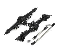 IVLAZLRG 1/10 RC Rock Crawler Aluminum Axle Black Gray Clear Compatible with Optional Overdrive Underdrive Gear SOA Compatible With Various Models(Front and Rear Black)