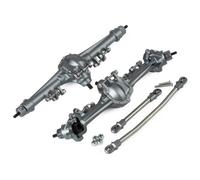IVLAZLRG 1/10 RC Rock Crawler Aluminum Axle Black Gray Clear Compatible with Optional Overdrive Underdrive Gear SOA Compatible With Various Models(Front and Rear Gray)