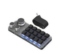 IVLAZLRG 3 6 12 Key Macro Keyboard With RGB Custom Knob Compatible with Copy Paste Photoshop HotPlug Programmable Keypad Compatible With Most Devices(K15-Black-BT-RGB)