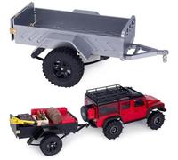 IVLAZLRG AMK 360g Aluminum RC Trailer Compatible with 1/18 1/24 Crawlers Compatible With Various Models Including SCX24 AX24 Bronco K10 F150 In Red Color(Dark Grey)