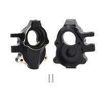IVLAZLRG Black Coated Brass Skid Plate Steering Knuckle Set Compatible With 1 18 Scale RC Crawler Models Front Rear Outer Portal Diff Covers Fits Ascent 18 And Similar Vehicles(A)