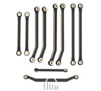 IVLAZLRG Black Coated Brass Skid Plate Steering Knuckle Set Compatible With 1 18 Scale RC Crawler Models Front Rear Outer Portal Diff Covers Fits Ascent 18 And Similar Vehicles(2 IN 1)