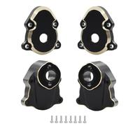 IVLAZLRG Black Coated Brass Skid Plate Steering Knuckle Set Compatible With 1 18 Scale RC Crawler Models Front Rear Outer Portal Diff Covers Fits Ascent 18 And Similar Vehicles(Set 2 Rear)