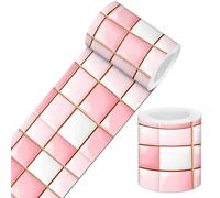 IVN Wallpaper Border Peel and Stick Wall Pink Blocks 4x196 Inch