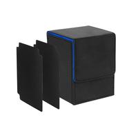 IVODEELA Card Deck Box for MTG, Deckbox, Gathering Kartenbox für 100+ Karten, Karten Aufbewahrungskoffer, PU Leder Starkes Magnetic Sammelkarten Box Kompatibel Magic Commander TCG (Schwarz und blau)