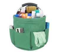 IVODEELA Cleaning Basket with Handle, Cleaning Organizer, Multi-Pocket, Easy to Clean and Carry, Cleaning Products, Cleaning Organizer, Green