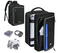 IVODEELA PS5 Bag, PS5 Backpack, Große Reise Tragbar Tasche Aufbewahrung Kompatibel mit PlayStation 5 Konsole/PS5 Disk/Digital Edition, Konsolentasche für PS5 Controller