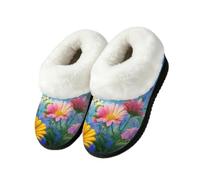 Ivolege Colorful Flowers Butterfly House Slippers for Women
