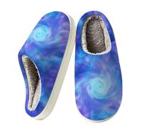 Ivolege Home Slippers, Cosmic Swirl Galaxy Womens Slippers | Memory Foam Slip On Slipper Cozy Warm Comfy Non Slip House Shoes Bedroom Shoe