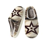 Ivolege Home Slippers, Rustic Western Texas Star Womens Slippers | Memory Foam Slip On Slipper Cozy Warm Comfy Non Slip House Shoes Bedroom Shoe