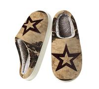 Ivolege Home Slippers, Western Texas Star Womens Slippers | Memory Foam Slip On Slipper Cozy Warm Comfy Non Slip House Shoes Bedroom Shoe