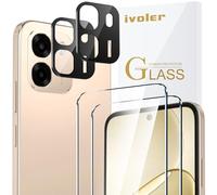 ivoler 2 Pieces Tempered Glass Screen Protector for Oppo A6 4G/5G, with 2 Camera Lens Protector, 9H Hardness, Anti-Scratch, Bubble Free