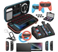 ivoler 22-in-1 Accessories Bundle Kits for Nintendo Switch 2 - Includes Carrying Case, Protective Case, Charging Dock,Screen Protectors, Steering Wheels, Game Stand,Grips for Joycon,Game Card Case