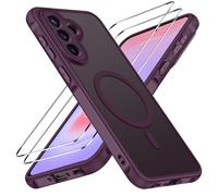 ivoler 3-in-1 Magnetic Case for Samsung Galaxy A37 5G with 2 Pack Screen Protector, Military-Grade Protection, Shockproof Cover-Burgundy