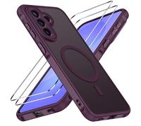 ivoler 3-in-1 Magnetic Case for Samsung Galaxy A57 5G with 2 Pack Screen Protector, Military-Grade Protection, Shockproof Cover-Burgundy
